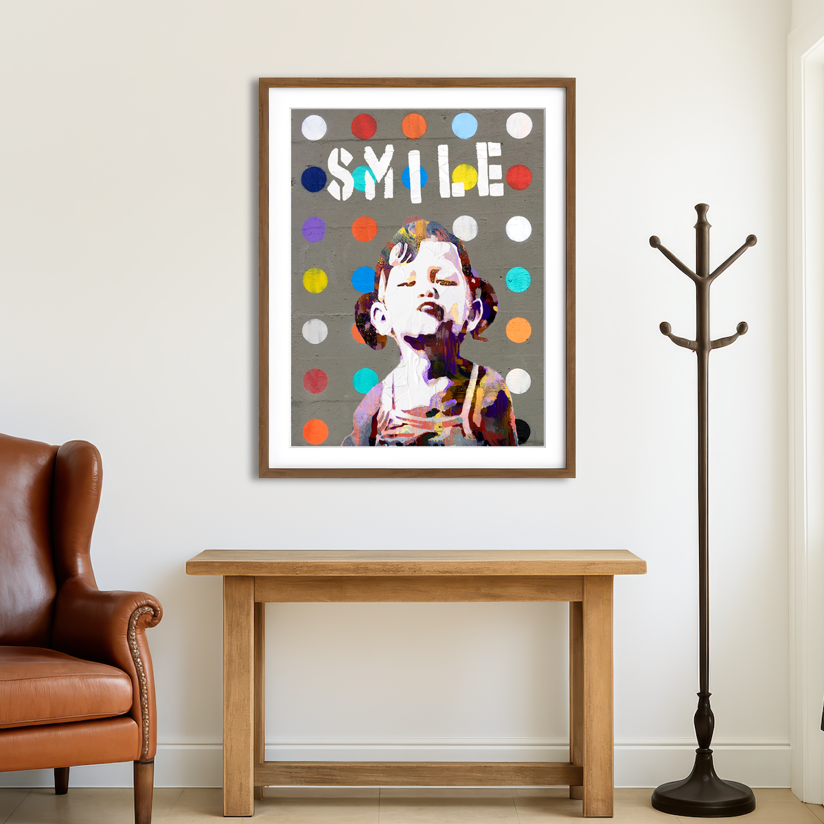AUTO-MOCKUP ROOM | Smile Girl Wall Art