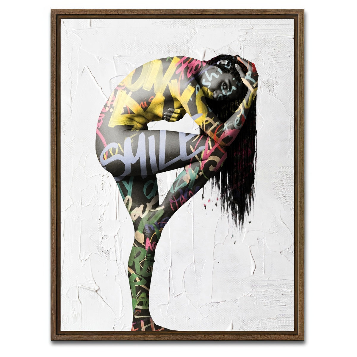 AUTO-MOCKUP WHITE | smile only | 1 Piece | Walnut Framed Canvas | group=3x4