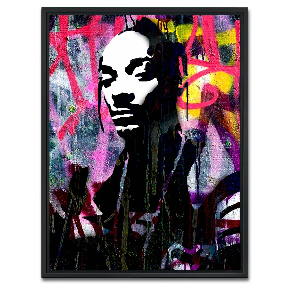 AUTO-MOCKUP WHITE | snoop rap | 1 Piece | Black Framed Canvas | group=3x4