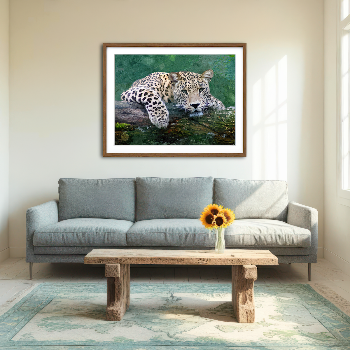 AUTO-MOCKUP ROOM | Snow Leopard Wall Art