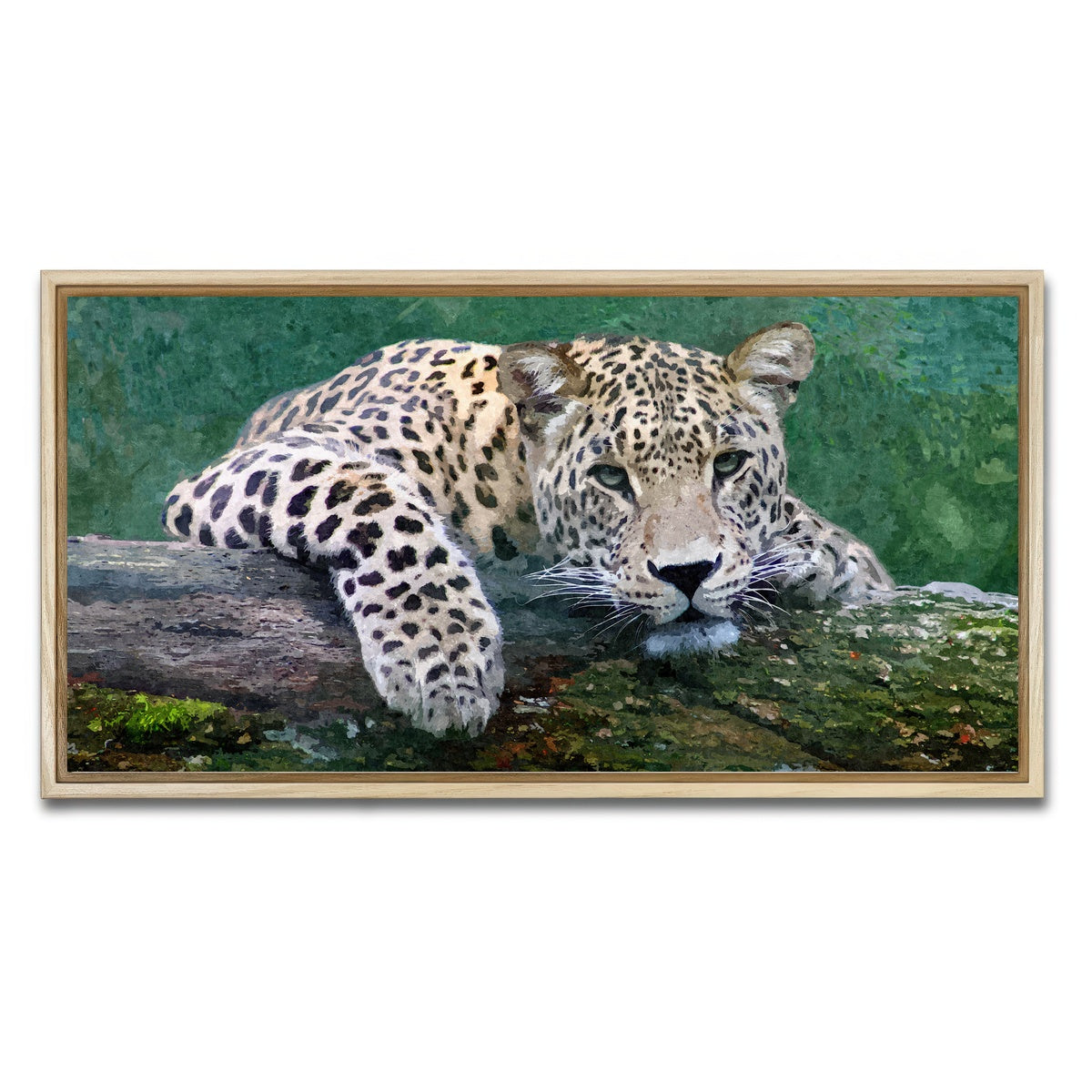 AUTO-MOCKUP WHITE | snow leopard | 1 Piece | Natural Framed Canvas | group=2x1