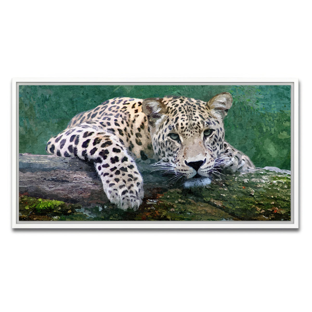 AUTO-MOCKUP WHITE | snow leopard | 1 Piece | White Framed Canvas | group=2x1