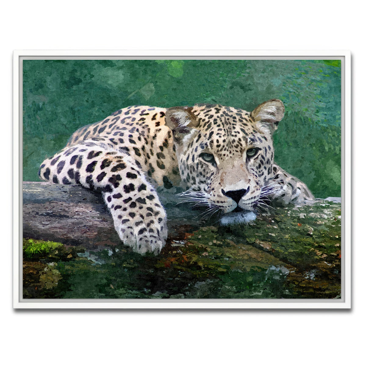 AUTO-MOCKUP WHITE | snow leopard | 1 Piece | White Framed Canvas | group=4x3