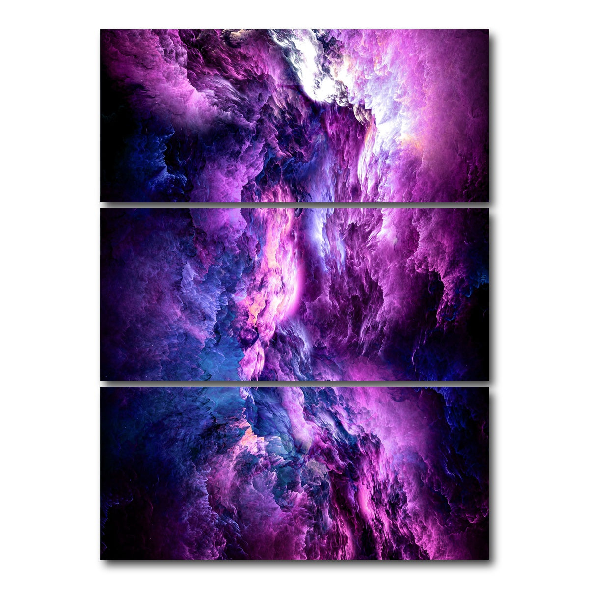 AUTO-MOCKUP WHITE | space dust nebula purple | 3 Piece | Gallery Wrap Canvas | group=8x18_stacked