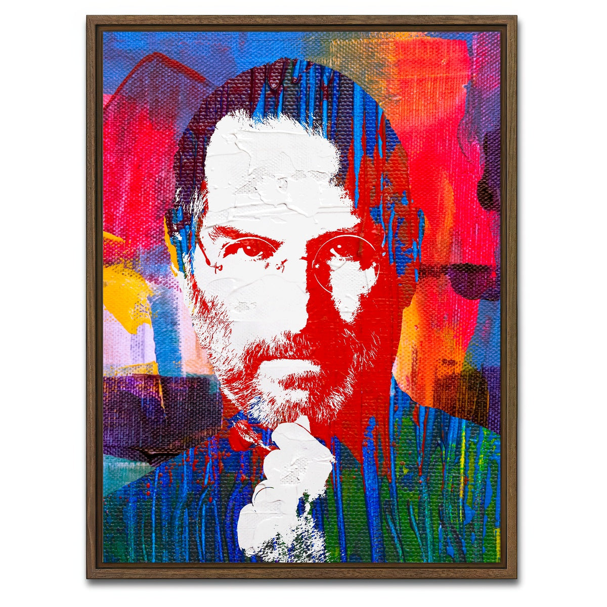 AUTO-MOCKUP WHITE | steve jobs 2 | 1 Piece | Walnut Framed Canvas | group=3x4