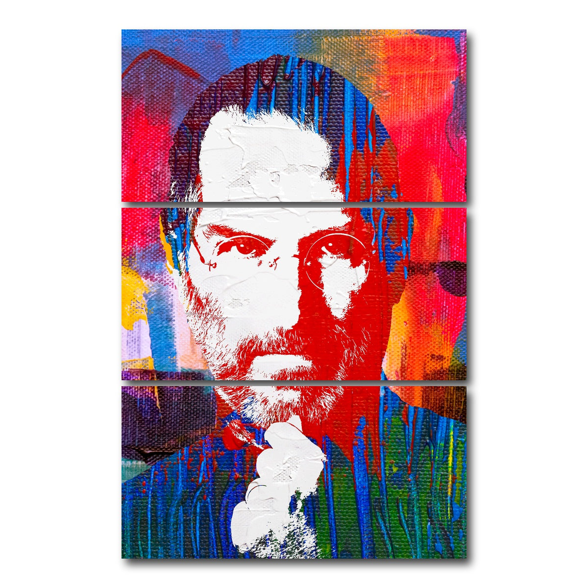 AUTO-MOCKUP WHITE | steve jobs 2 | 3 Piece | Gallery Wrap Canvas | group=12x24_stacked