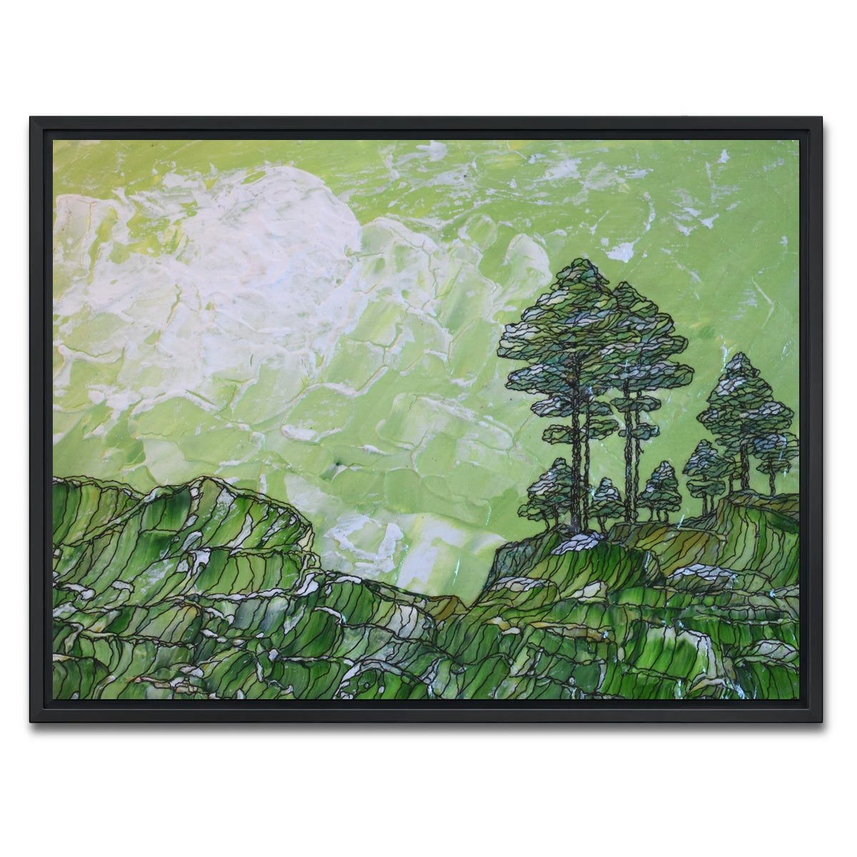 AUTO-MOCKUP WHITE | stillness and meditation | 1 Piece | Black Framed Canvas | group=4x3