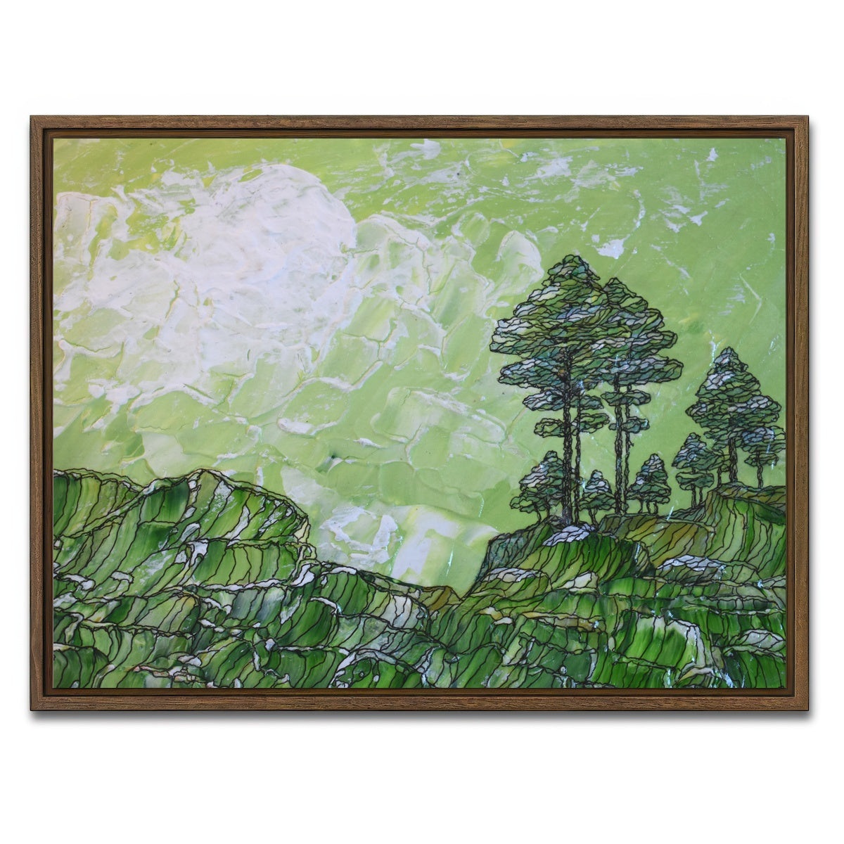 AUTO-MOCKUP WHITE | stillness and meditation | 1 Piece | Walnut Framed Canvas | group=4x3