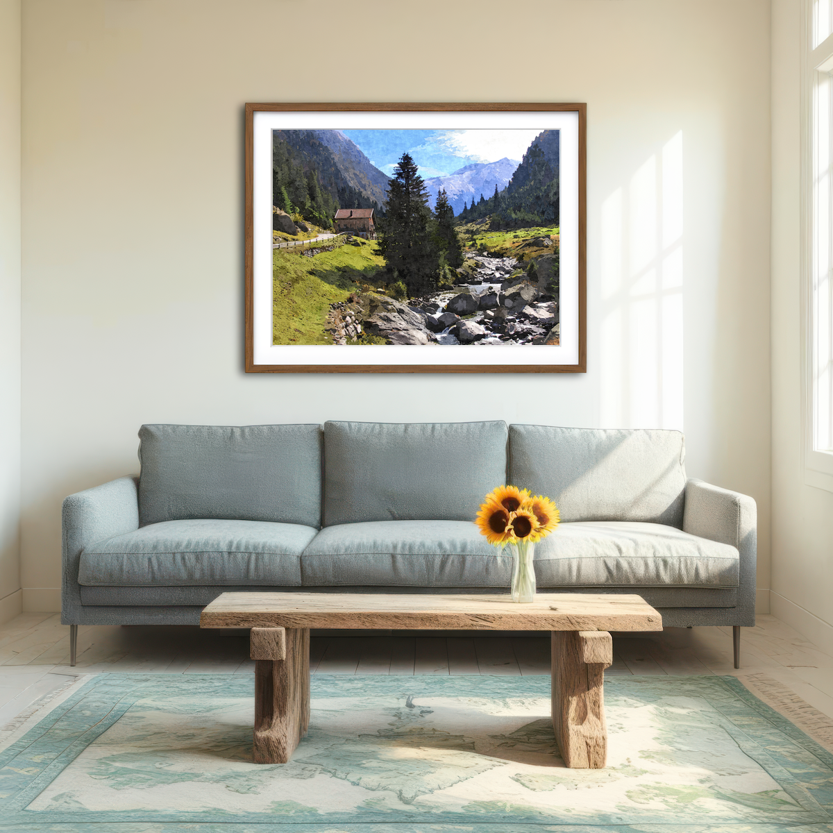 AUTO-MOCKUP ROOM | Streamside Mountain Wall Art