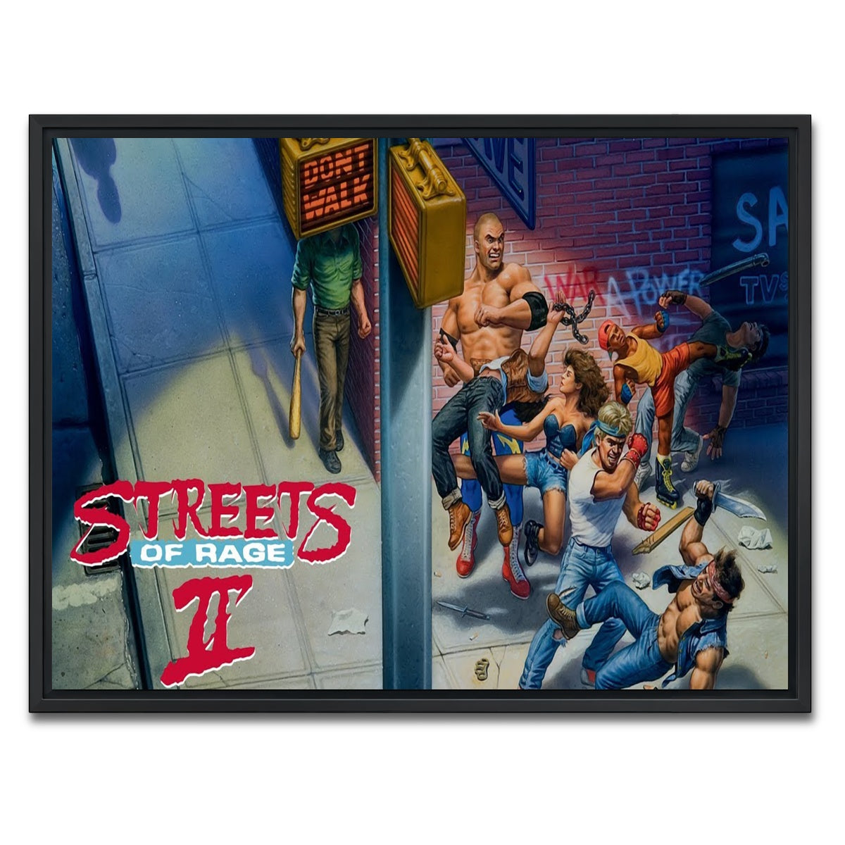 AUTO-MOCKUP WHITE | streets of rage 2 | 1 Piece | Black Framed Canvas | group=4x3