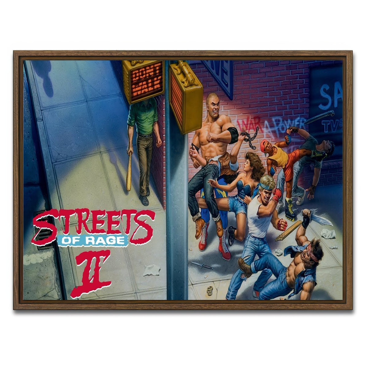 AUTO-MOCKUP WHITE | streets of rage 2 | 1 Piece | Walnut Framed Canvas | group=4x3