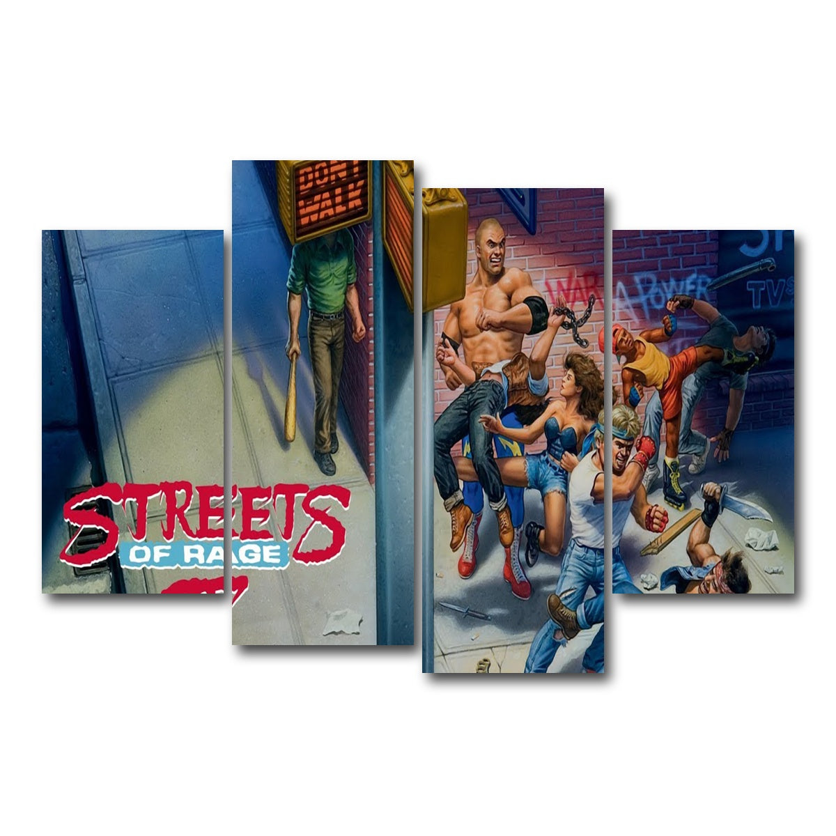 AUTO-MOCKUP WHITE | streets of rage 2 | 4 Piece | Gallery Wrap Canvas | group=4_short