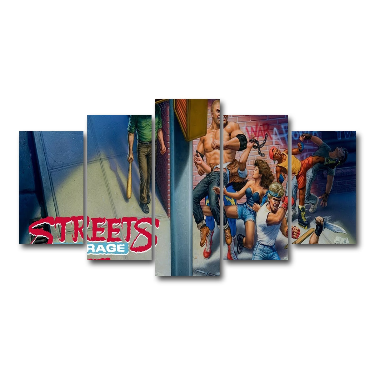 AUTO-MOCKUP WHITE | streets of rage 2 | 5 Piece | Gallery Wrap Canvas | group=5_normal