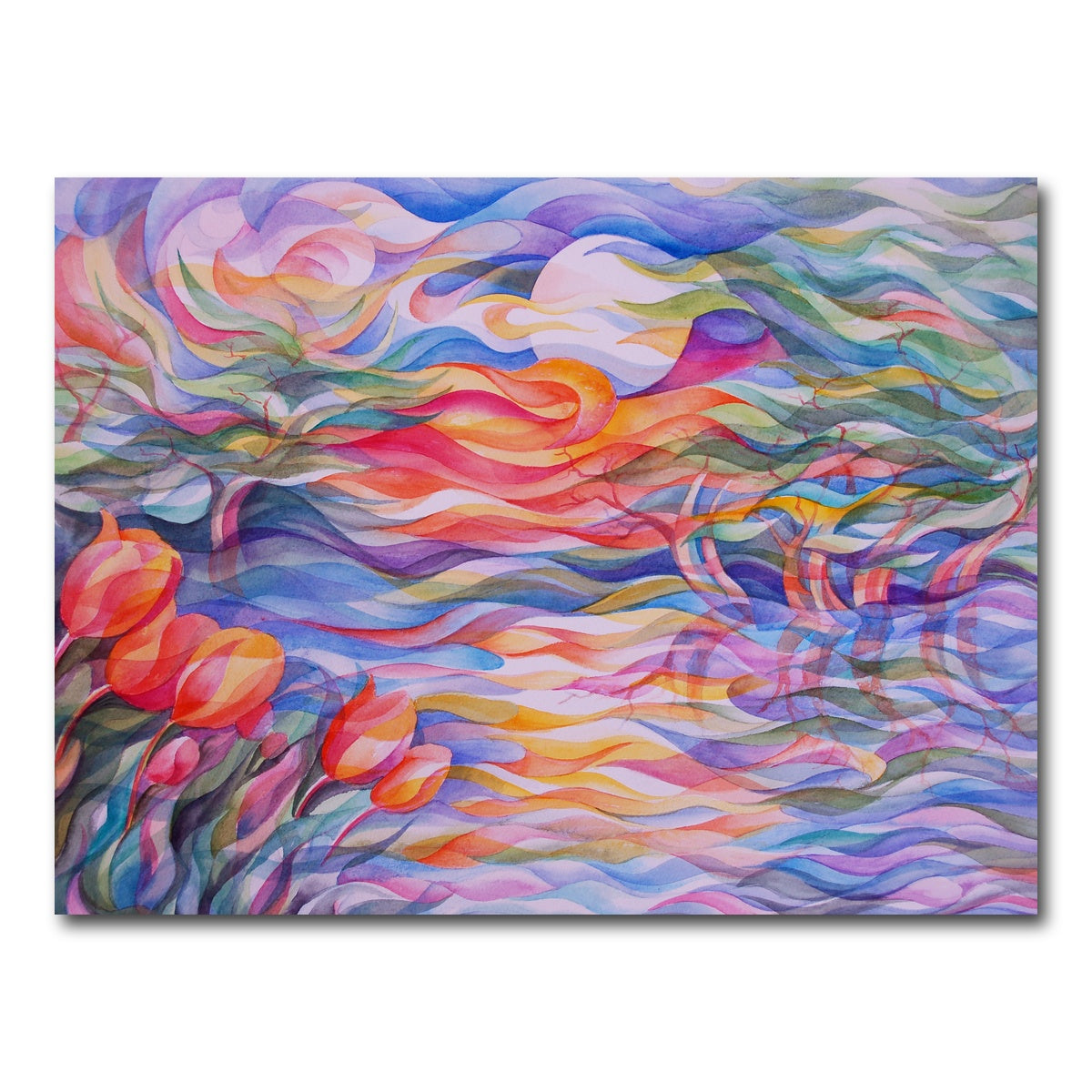 AUTO-MOCKUP WHITE | sunset tulips | 1 Piece | Gallery Wrap Canvas | group=4x3