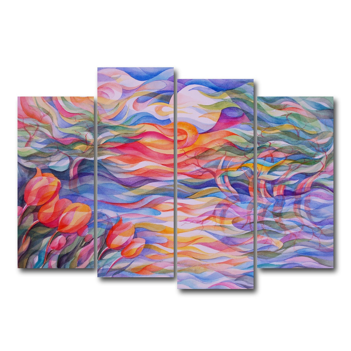 AUTO-MOCKUP WHITE | sunset tulips | 4 Piece | Gallery Wrap Canvas | group=4_normal