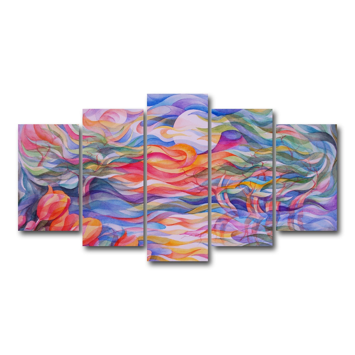 AUTO-MOCKUP WHITE | sunset tulips | 5 Piece | Gallery Wrap Canvas | group=5_normal