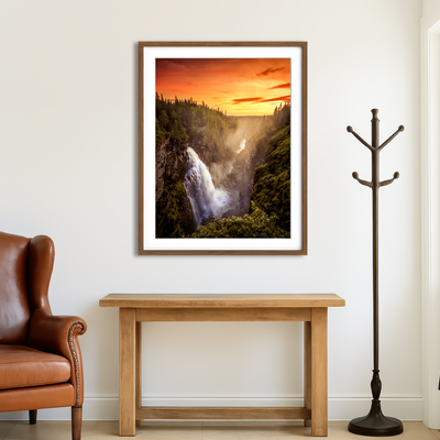 AUTO-MOCKUP ROOM | Sunset Waterfall Wall Art