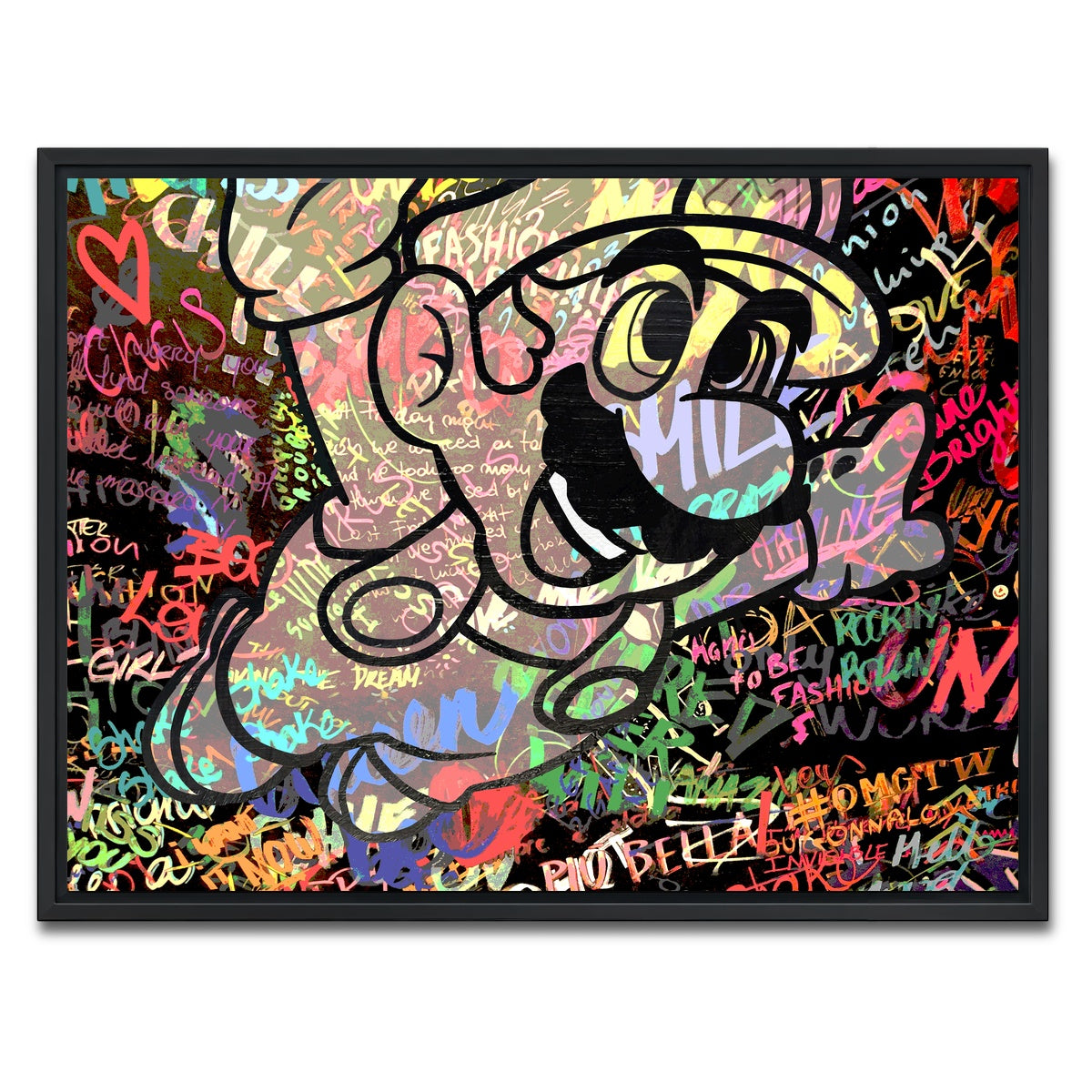 AUTO-MOCKUP WHITE | super mario | 1 Piece | Black Framed Canvas | group=4x3