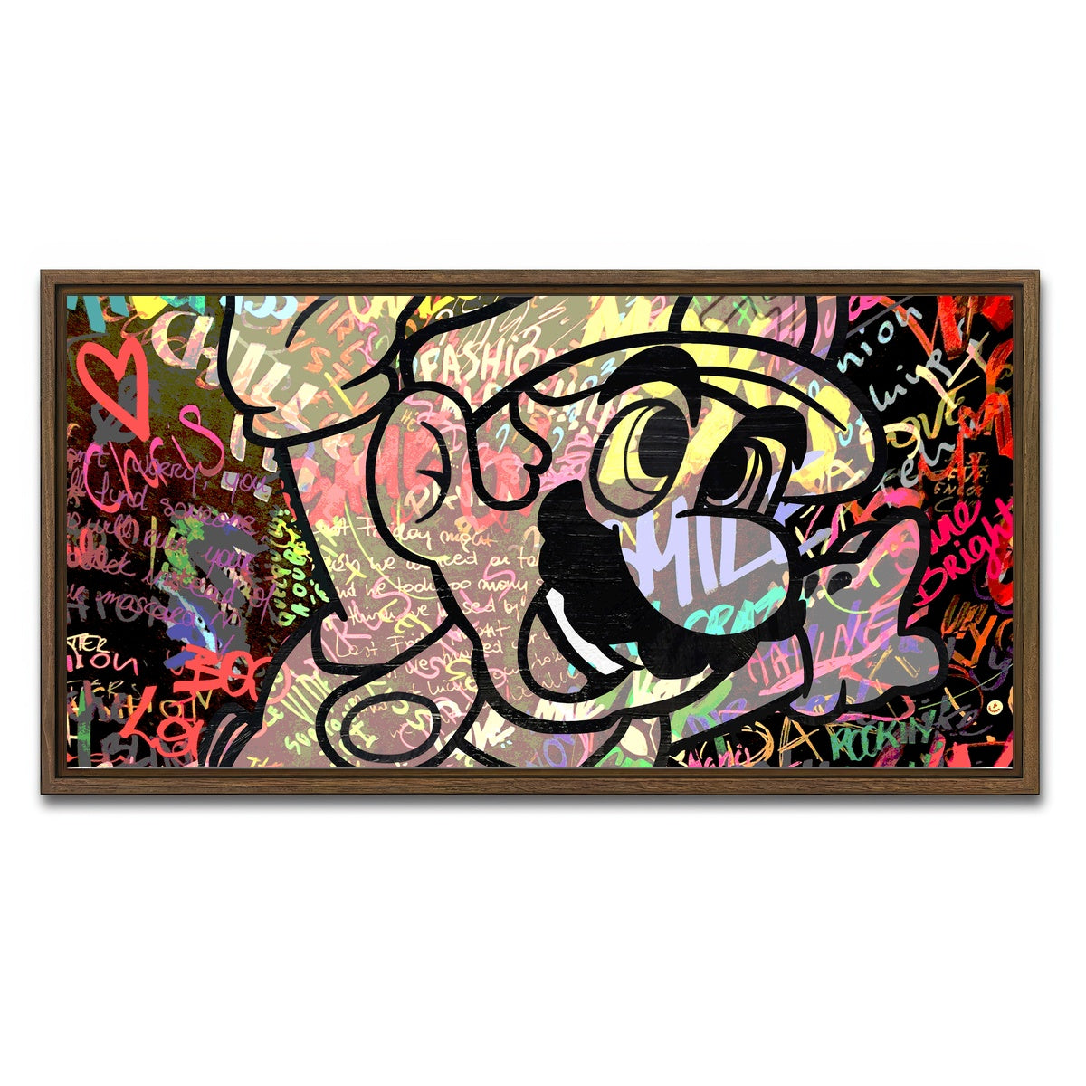 AUTO-MOCKUP WHITE | super mario | 1 Piece | Walnut Framed Canvas | group=2x1