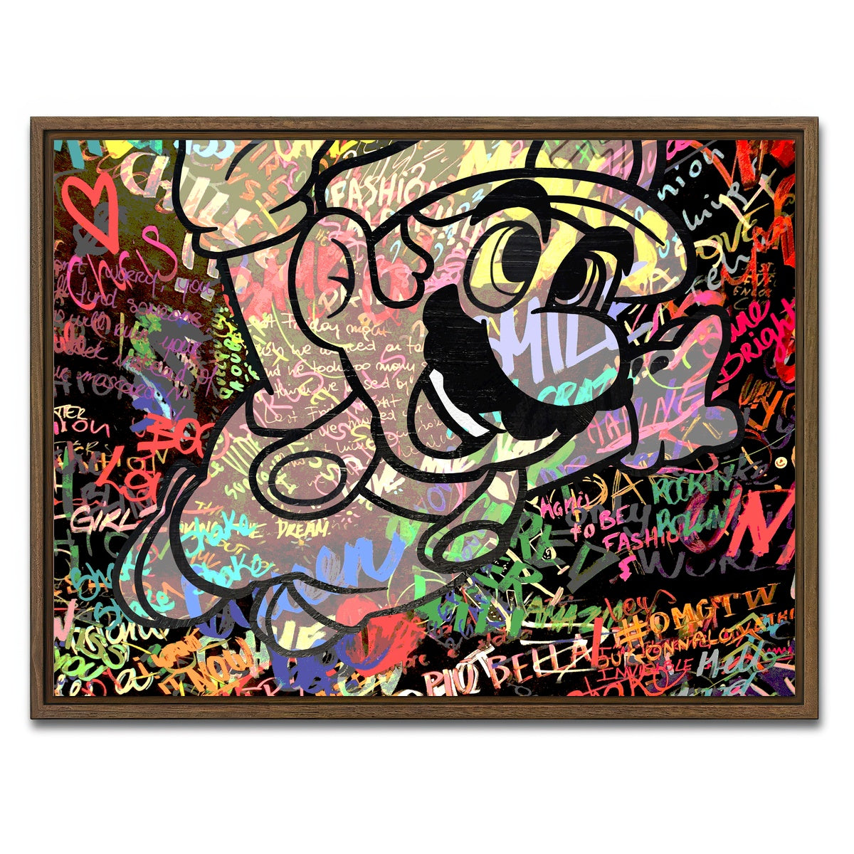 AUTO-MOCKUP WHITE | super mario | 1 Piece | Walnut Framed Canvas | group=4x3