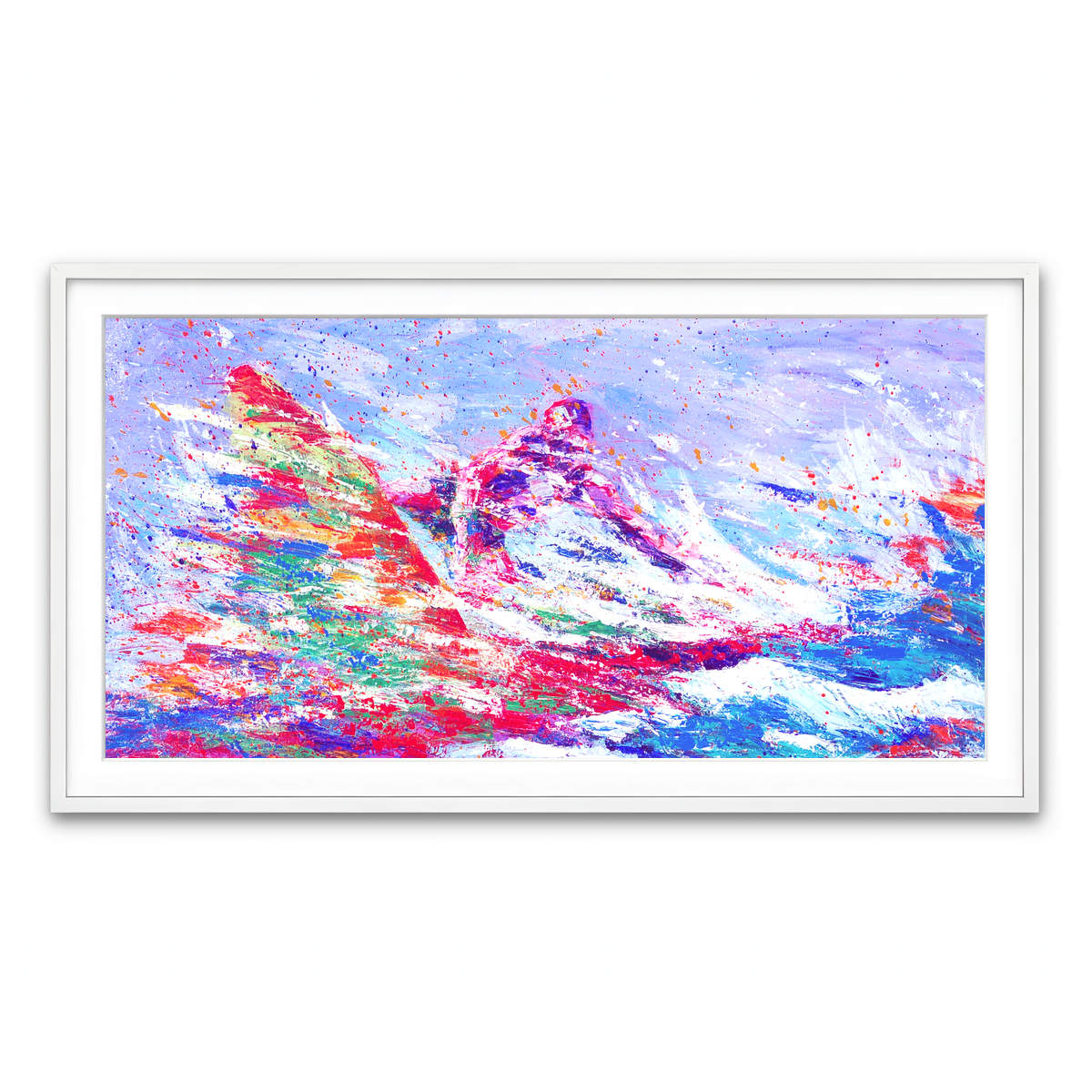 Framed Print 2x1 White