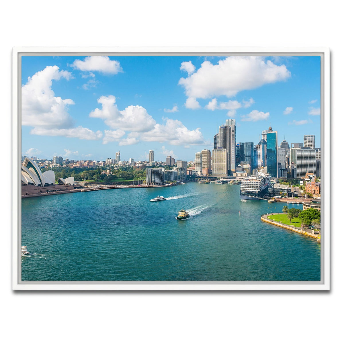 AUTO-MOCKUP WHITE | sydney skyline | 1 Piece | White Framed Canvas | group=4x3