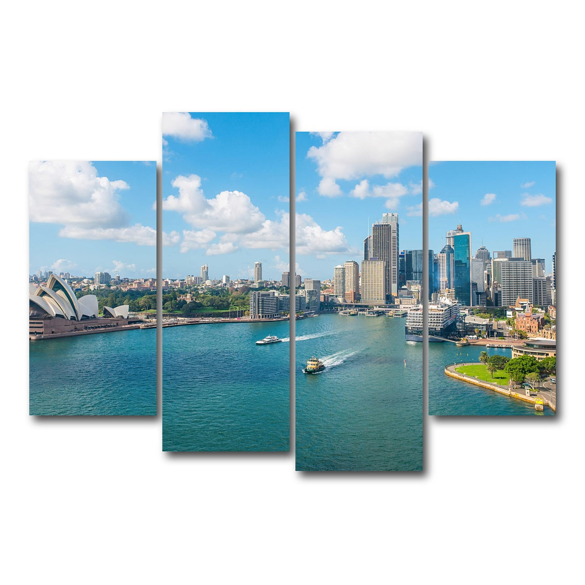 AUTO-MOCKUP WHITE | sydney skyline | 4 Piece | Gallery Wrap Canvas | group=4_short