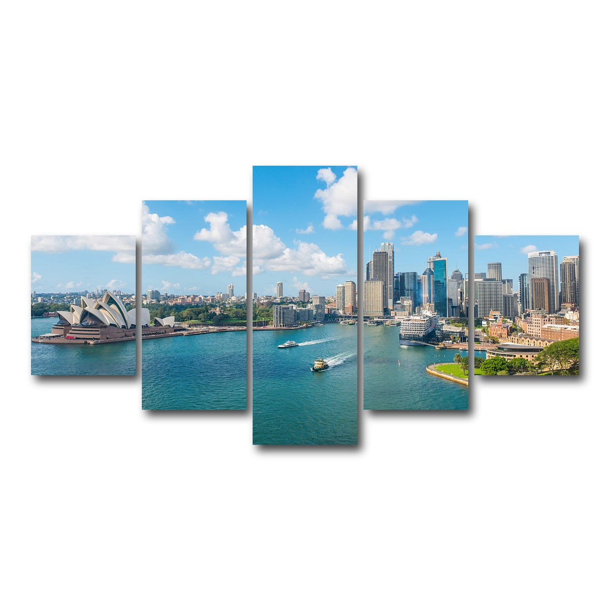 AUTO-MOCKUP WHITE | sydney skyline | 5 Piece | Gallery Wrap Canvas | group=5_short