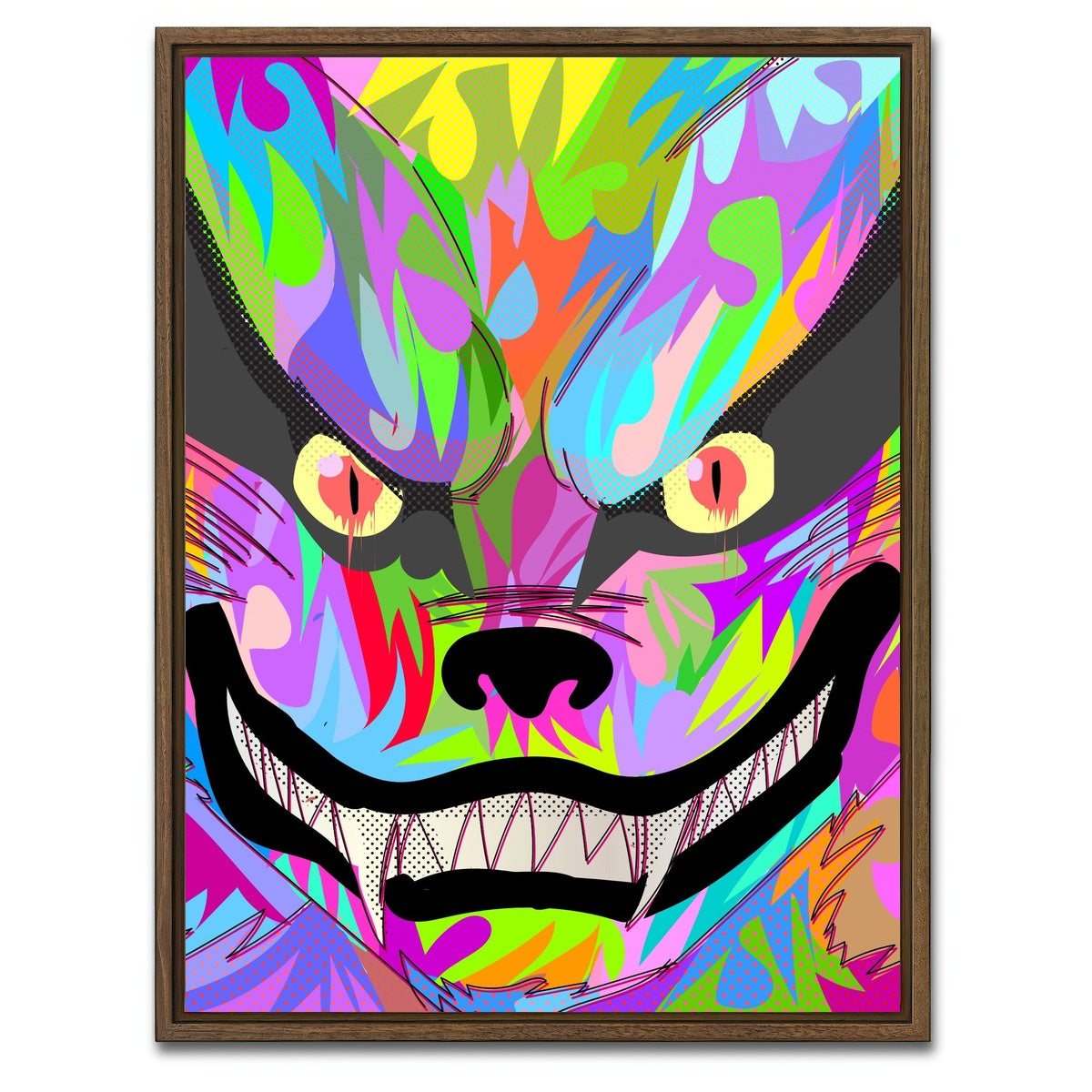 AUTO-MOCKUP WHITE | tail fox | 1 Piece | Walnut Framed Canvas | group=3x4