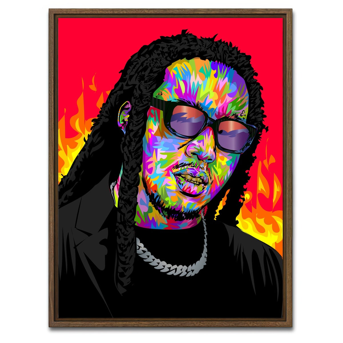 AUTO-MOCKUP WHITE | take off 2 | 1 Piece | Walnut Framed Canvas | group=3x4