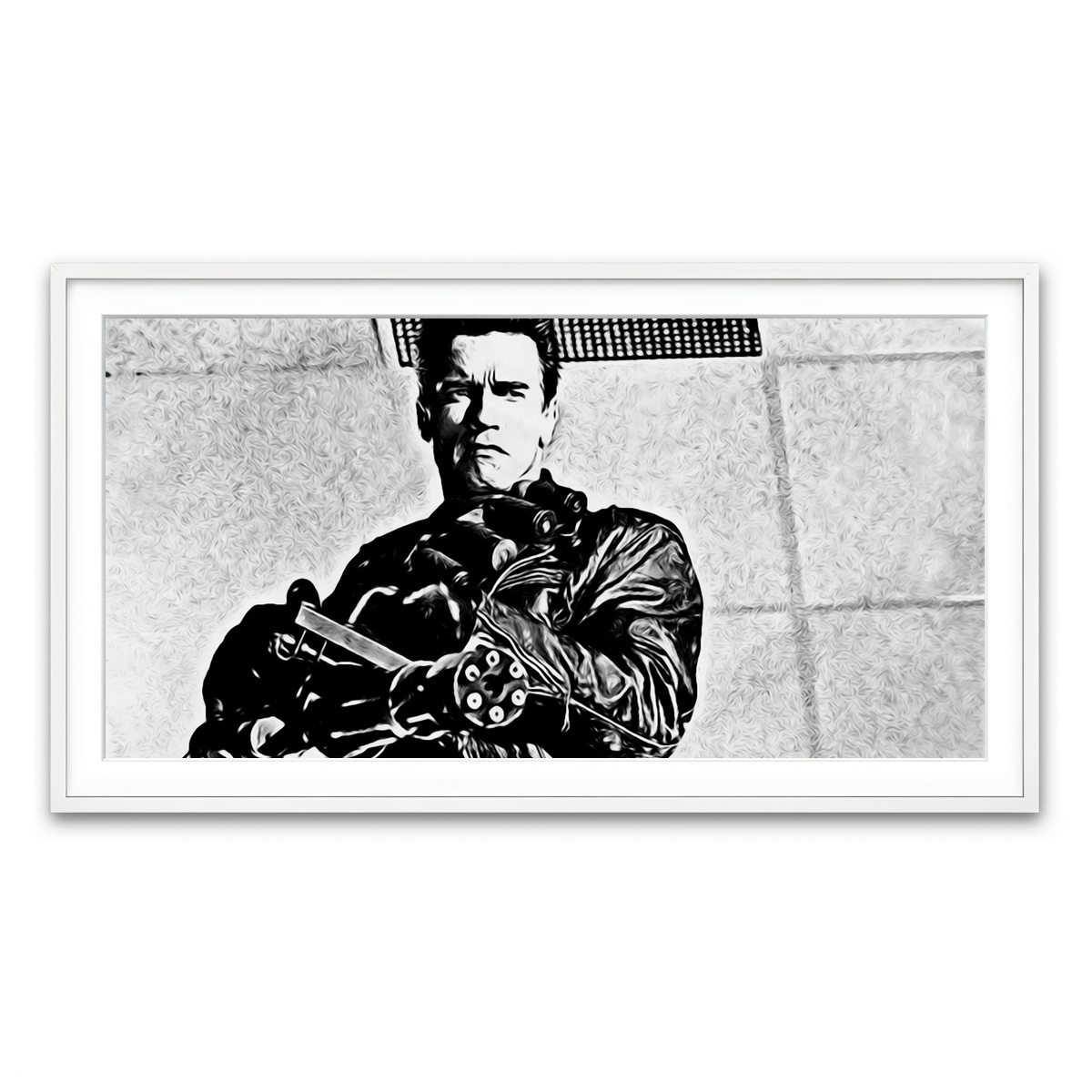 Framed Print 2x1 White