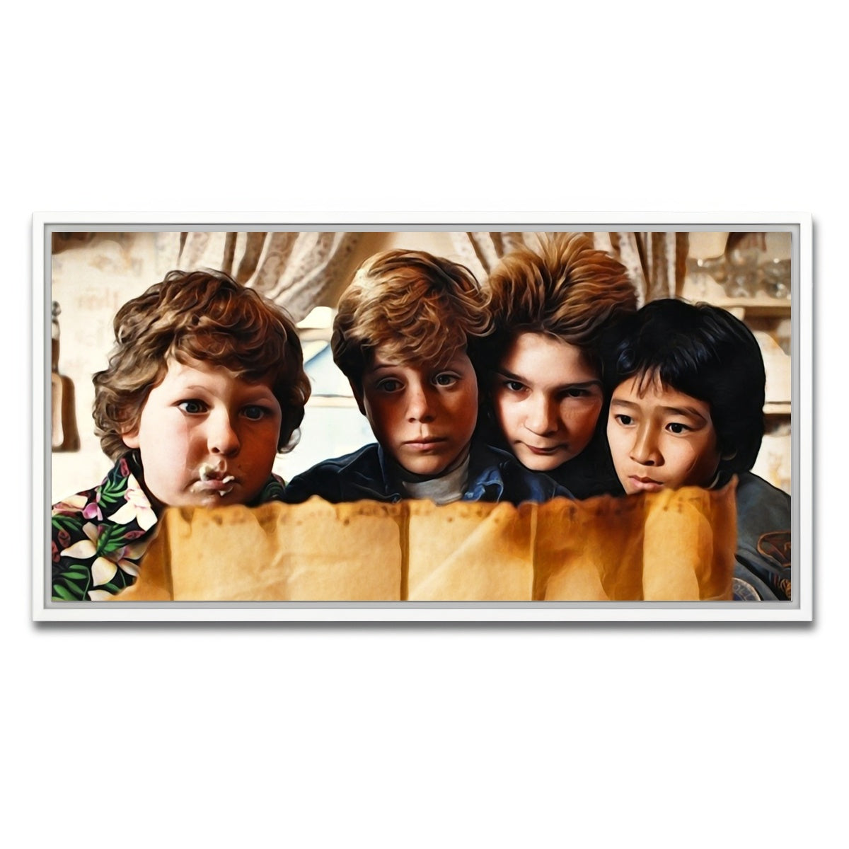 AUTO-MOCKUP WHITE | the goonies | 1 Piece | White Framed Canvas | group=2x1