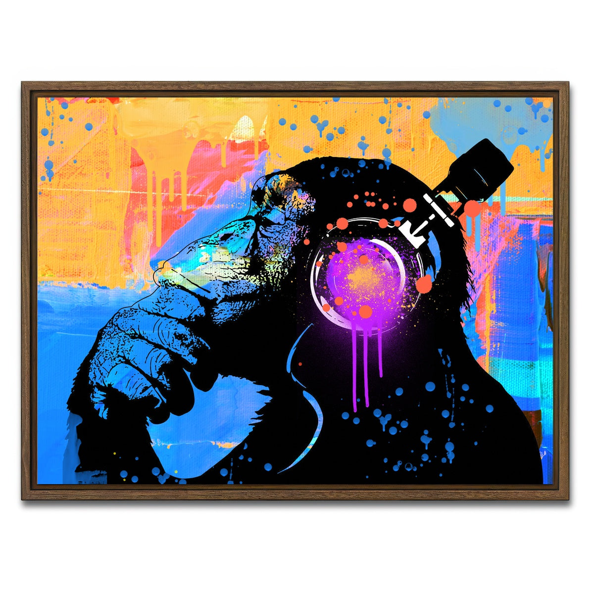 AUTO-MOCKUP WHITE | the thinker | 1 Piece | Walnut Framed Canvas | group=4x3