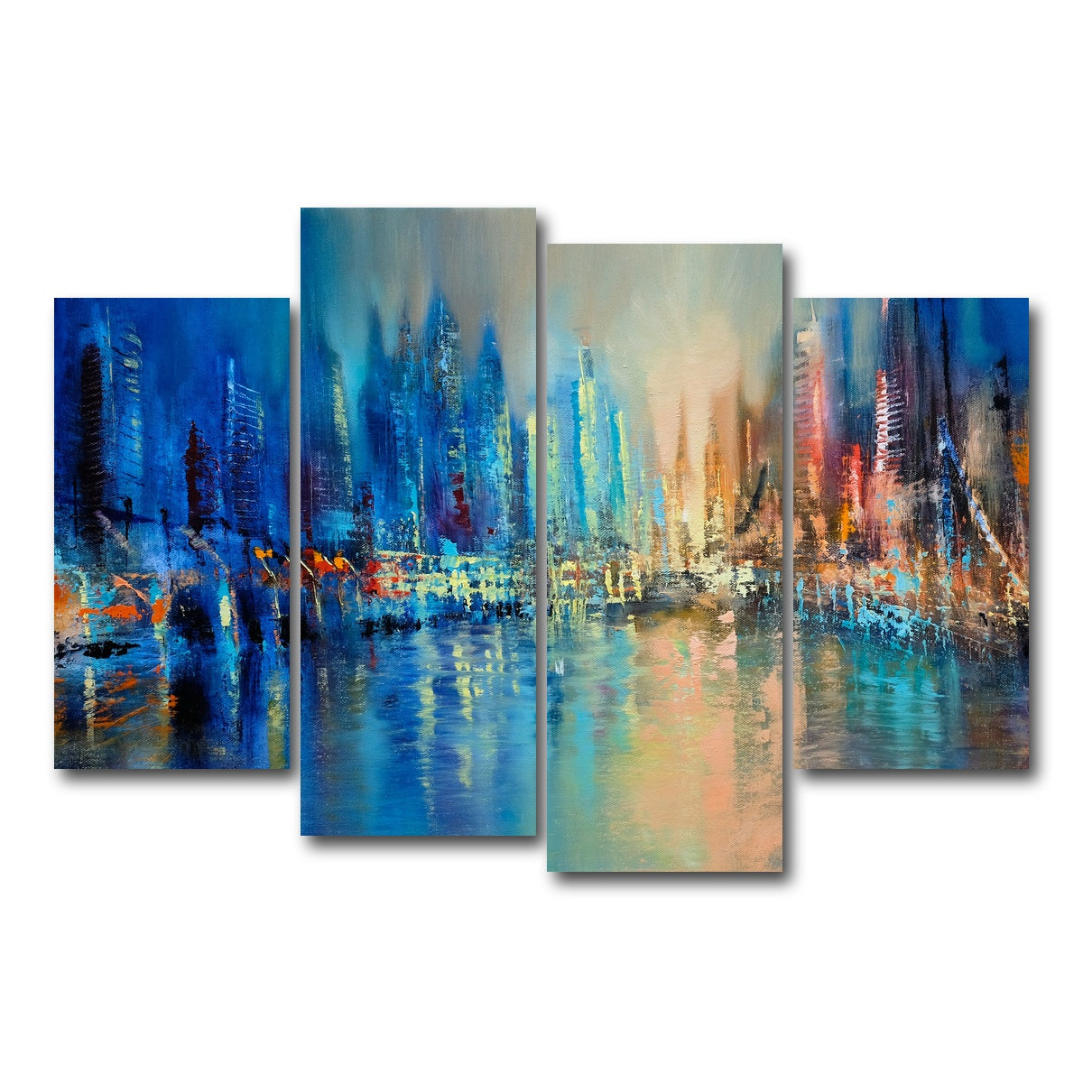 AUTO-MOCKUP WHITE | the town | 4 Piece | Gallery Wrap Canvas | group=4_short