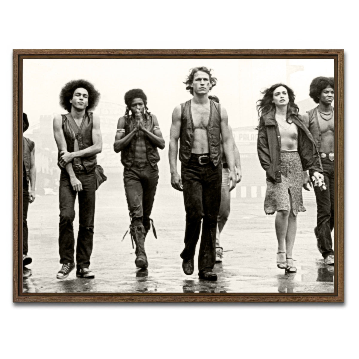 AUTO-MOCKUP WHITE | the warriors | 1 Piece | Walnut Framed Canvas | group=4x3