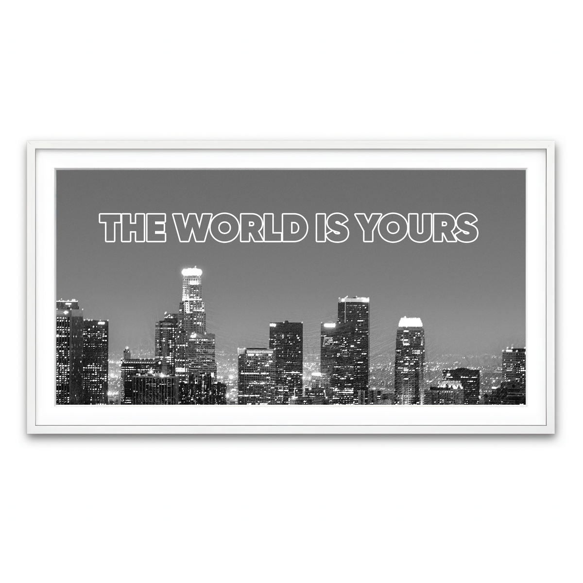 Framed Print 2x1 White