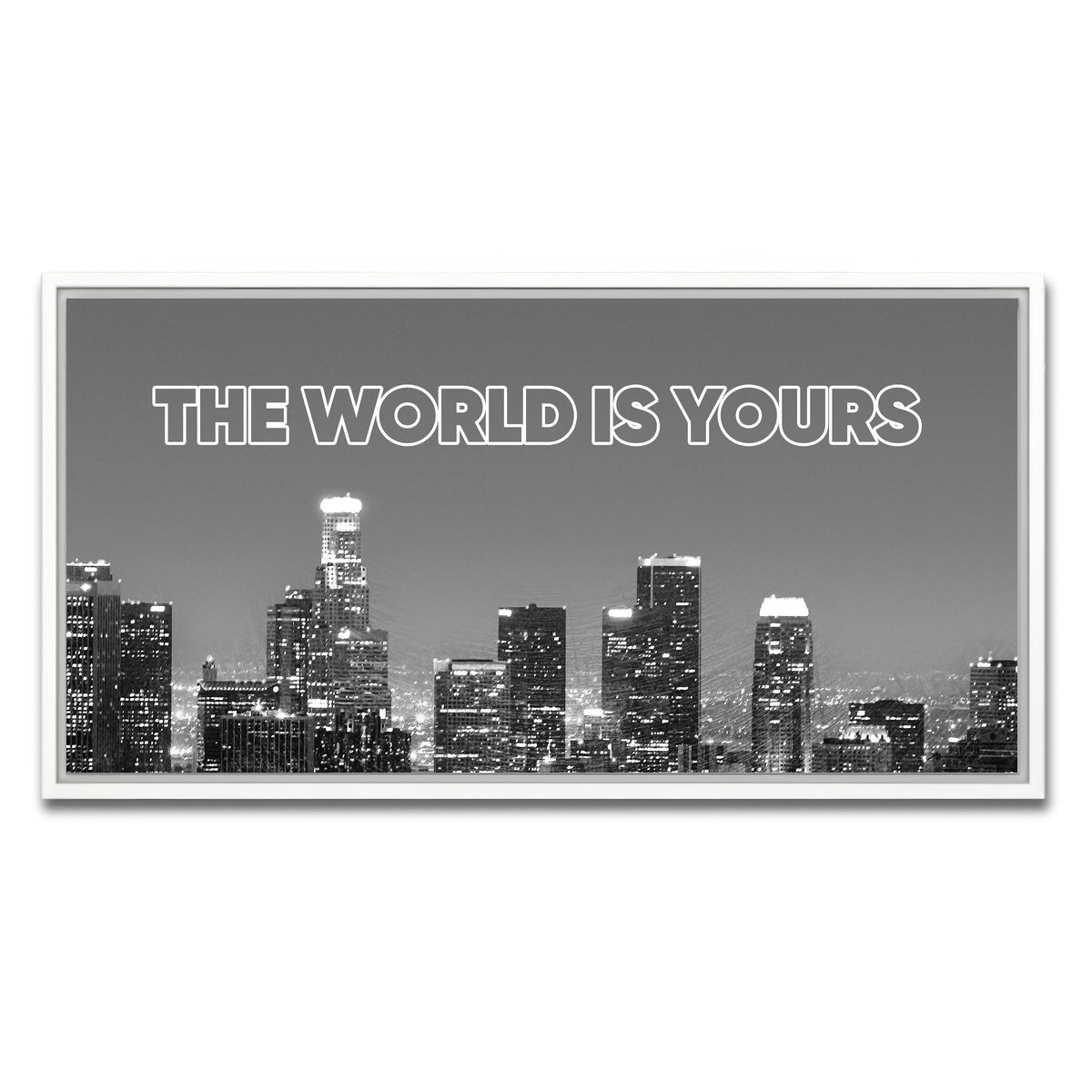 AUTO-MOCKUP WHITE | the world is yours | 1 Piece | White Framed Canvas | group=2x1