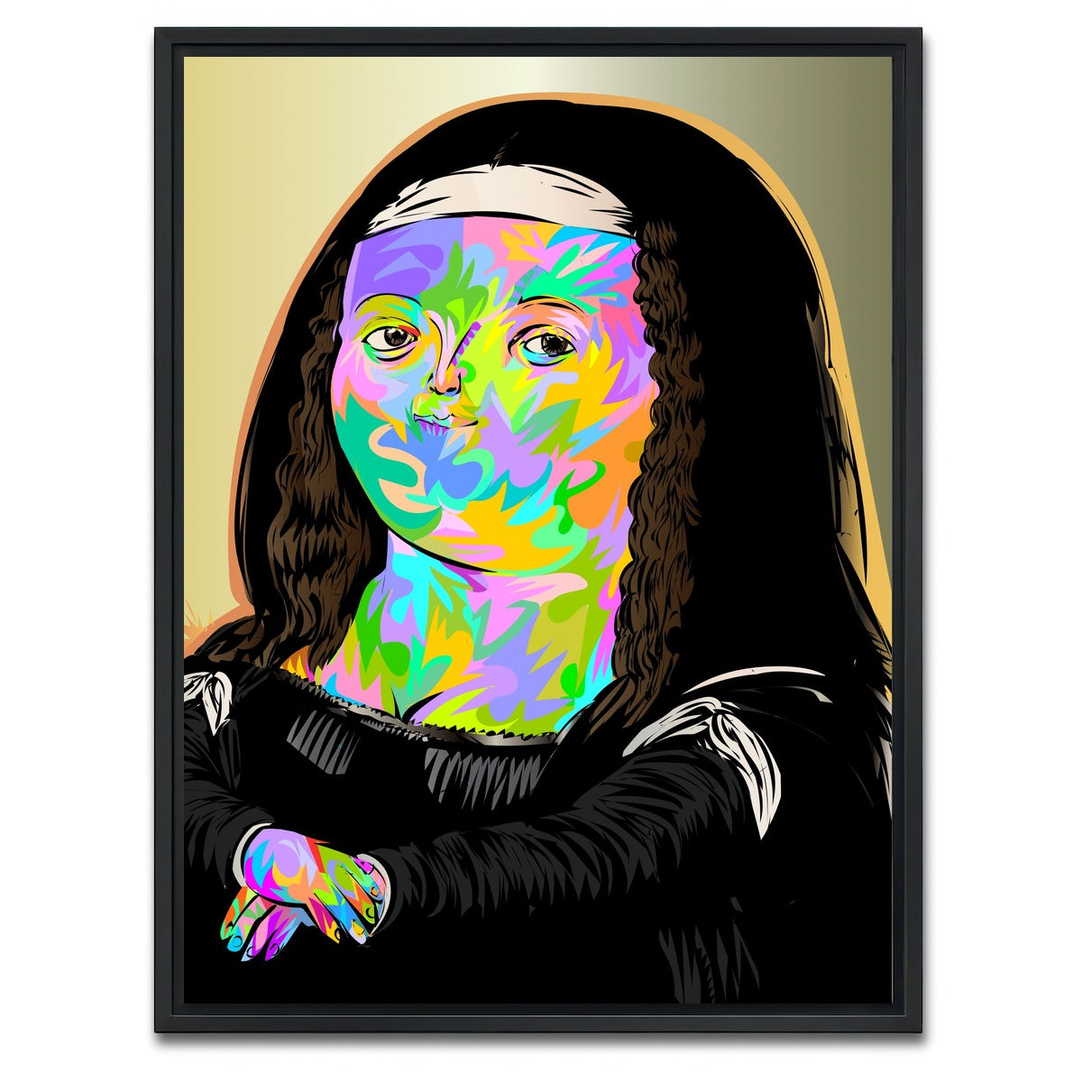 AUTO-MOCKUP WHITE | thick monalisa | 1 Piece | Black Framed Canvas | group=3x4