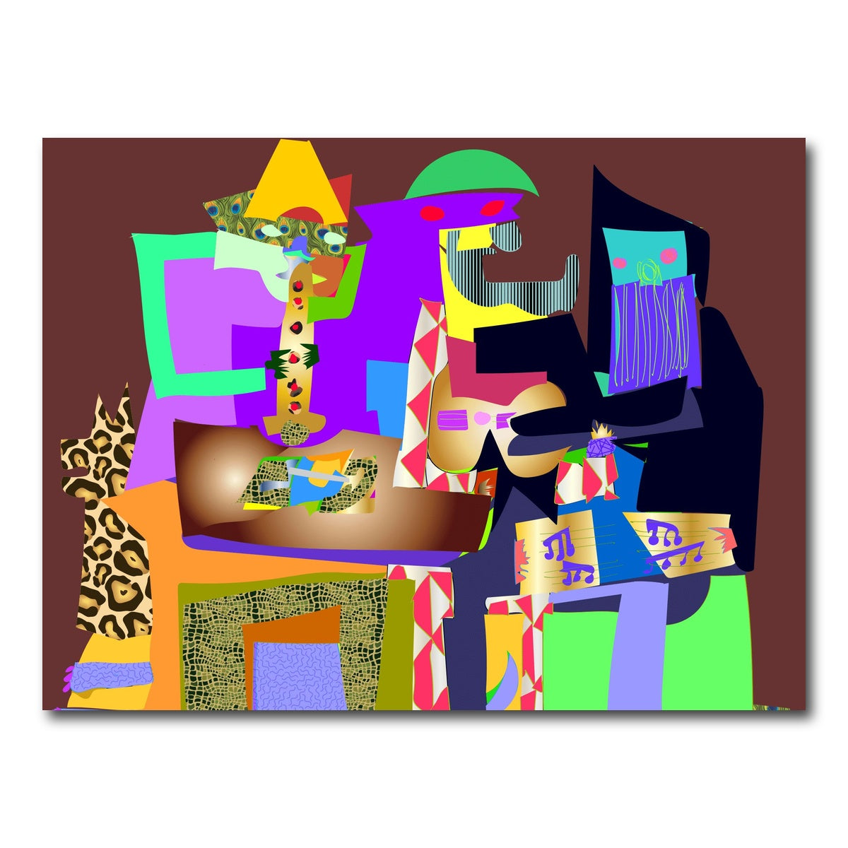 AUTO-MOCKUP WHITE | three musicians | 1 Piece | Gallery Wrap Canvas | group=4x3