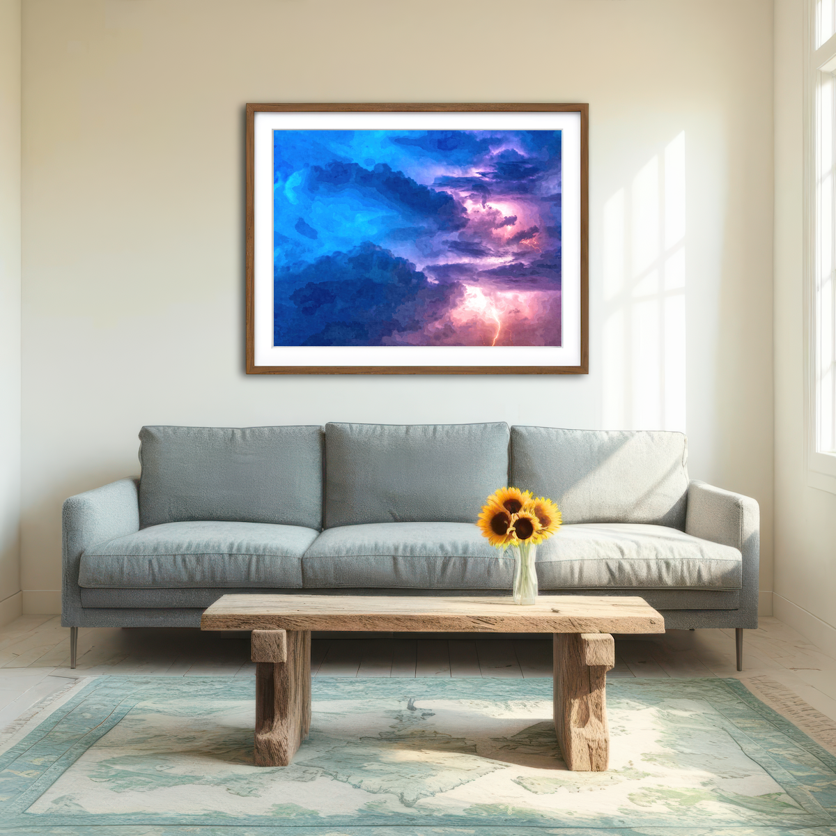 AUTO-MOCKUP ROOM | Thunderstorm At Night Wall Art