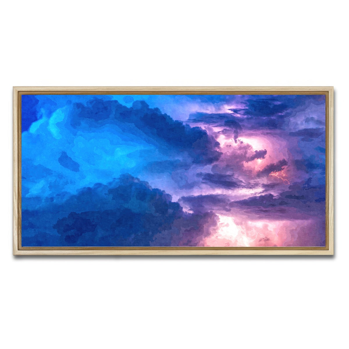 AUTO-MOCKUP WHITE | thunderstorm at night | 1 Piece | Natural Framed Canvas | group=2x1