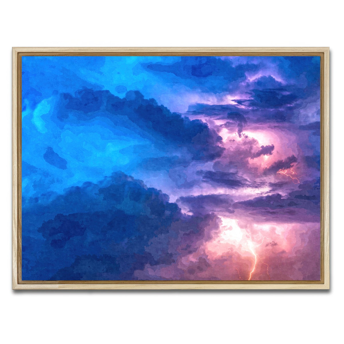 AUTO-MOCKUP WHITE | thunderstorm at night | 1 Piece | Natural Framed Canvas | group=4x3