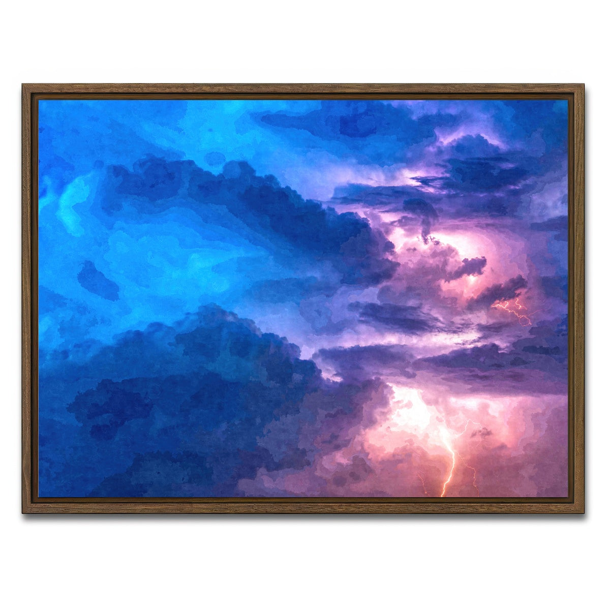 AUTO-MOCKUP WHITE | thunderstorm at night | 1 Piece | Walnut Framed Canvas | group=4x3