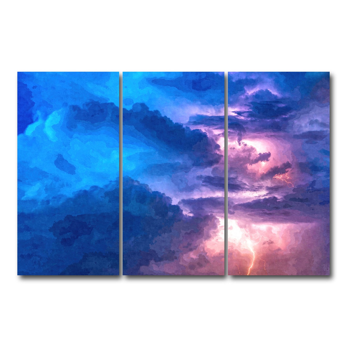 AUTO-MOCKUP WHITE | thunderstorm at night | 3 Piece | Gallery Wrap Canvas | group=12x24