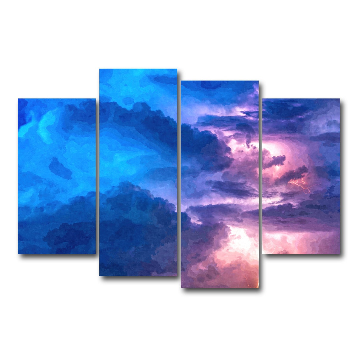 AUTO-MOCKUP WHITE | thunderstorm at night | 4 Piece | Gallery Wrap Canvas | group=4_short