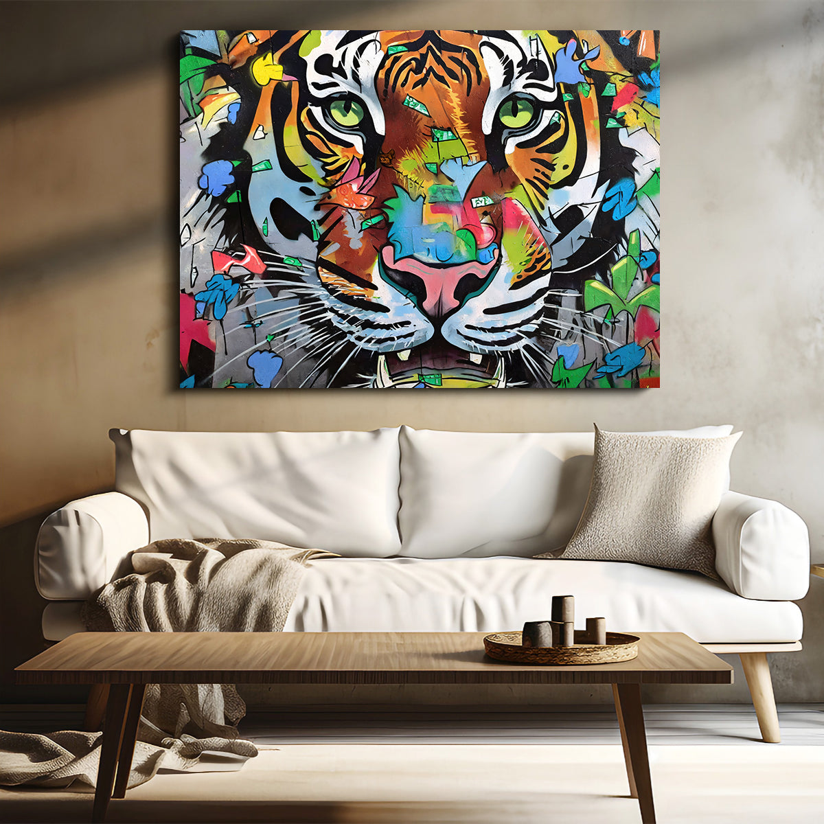 Tiger Graffiti Wall Art