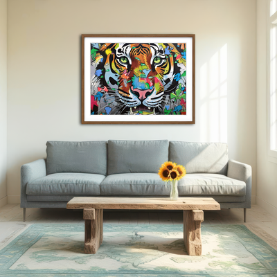 AUTO-MOCKUP ROOM | Tiger Graffiti Wall Art