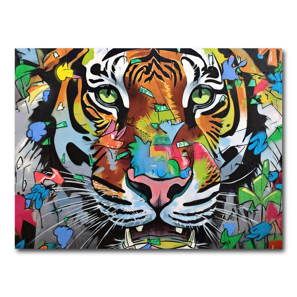 AUTO-MOCKUP WHITE | tiger graffiti | 1 Piece | Gallery Wrap Canvas | group=4x3