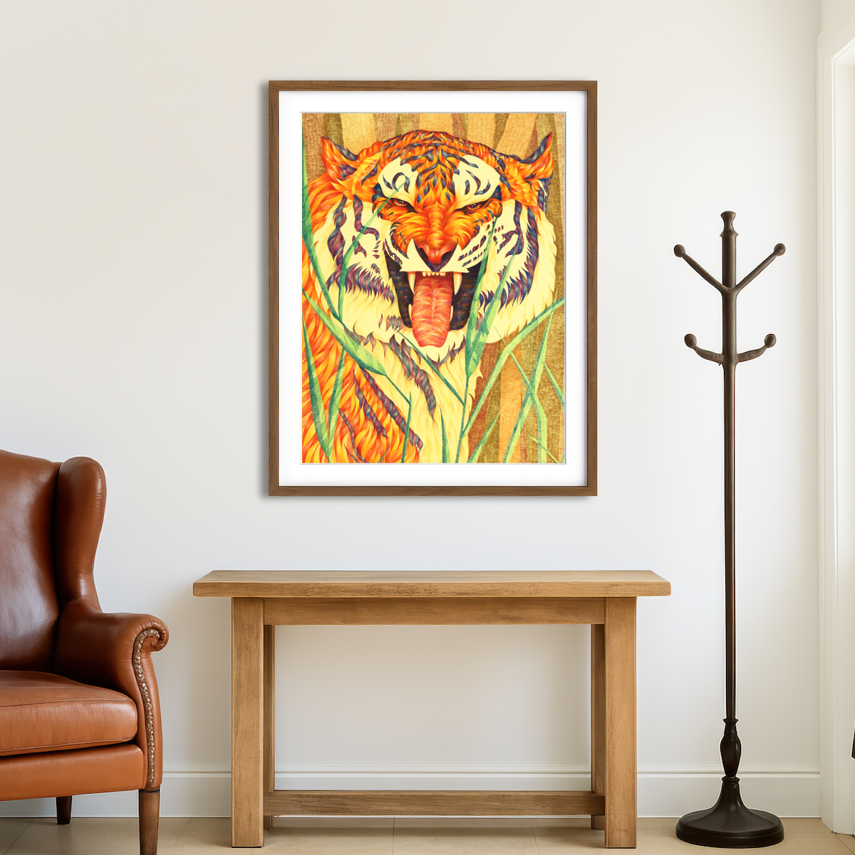 AUTO-MOCKUP ROOM | Tiger's Fury Wall Art
