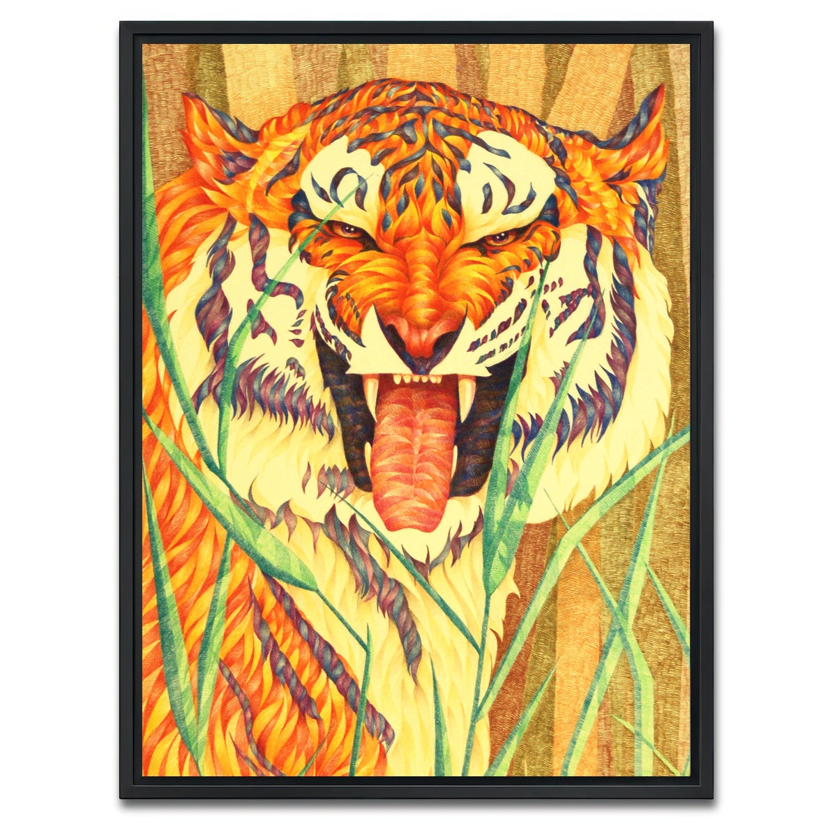 AUTO-MOCKUP WHITE | tiger's fury | 1 Piece | Black Framed Canvas | group=3x4